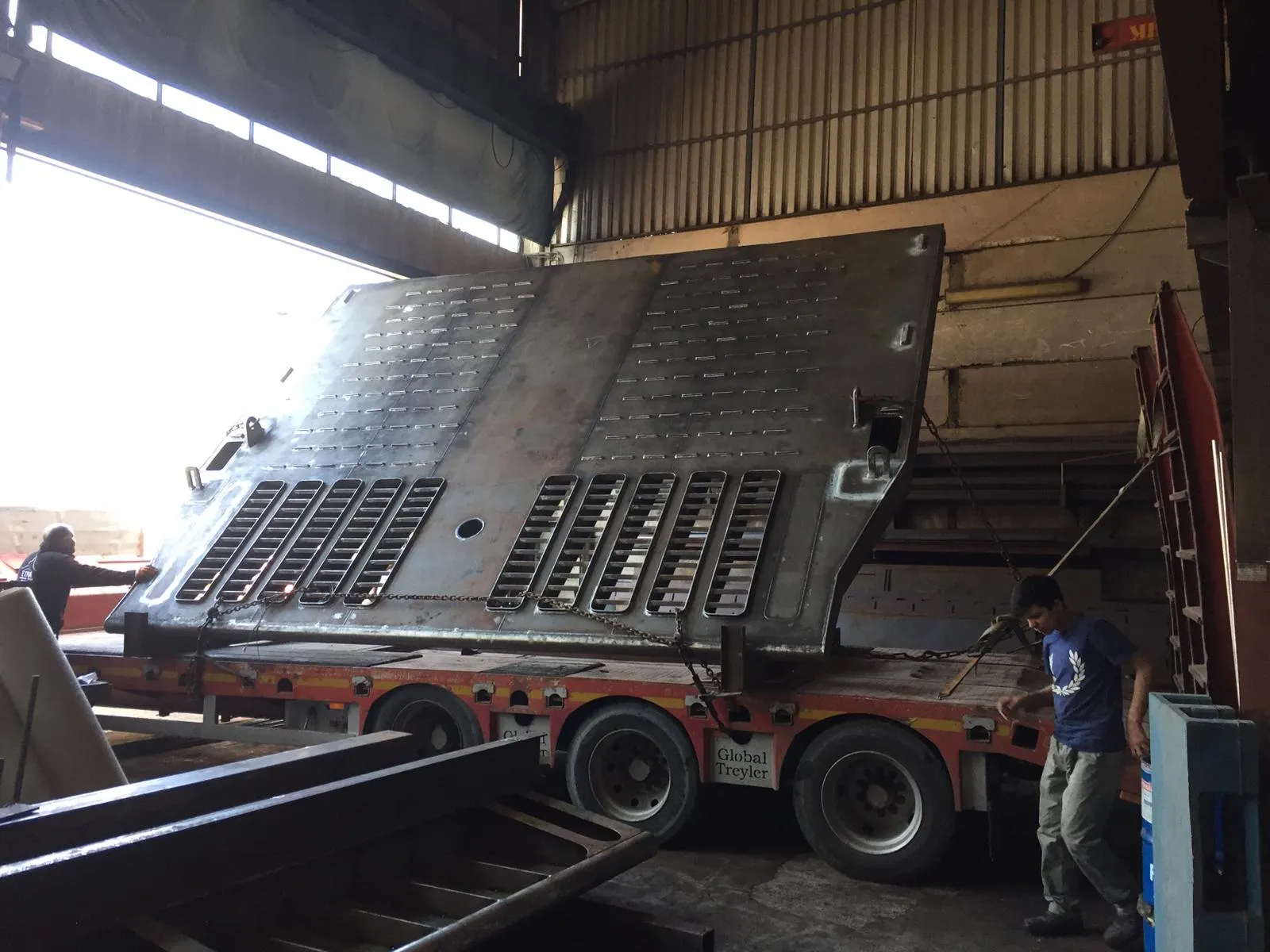 Completed fore ramp prepared for delivery